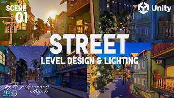 Unity Street Scene Level Design in URP with Lighting DEMO SCENE 01