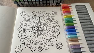 Relaxing Mandala Coloring Page | Real Marker Sounds ASMR