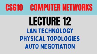 CS610 Computer Networks Lecture 12 VU LAN Wiring and Physical Topology