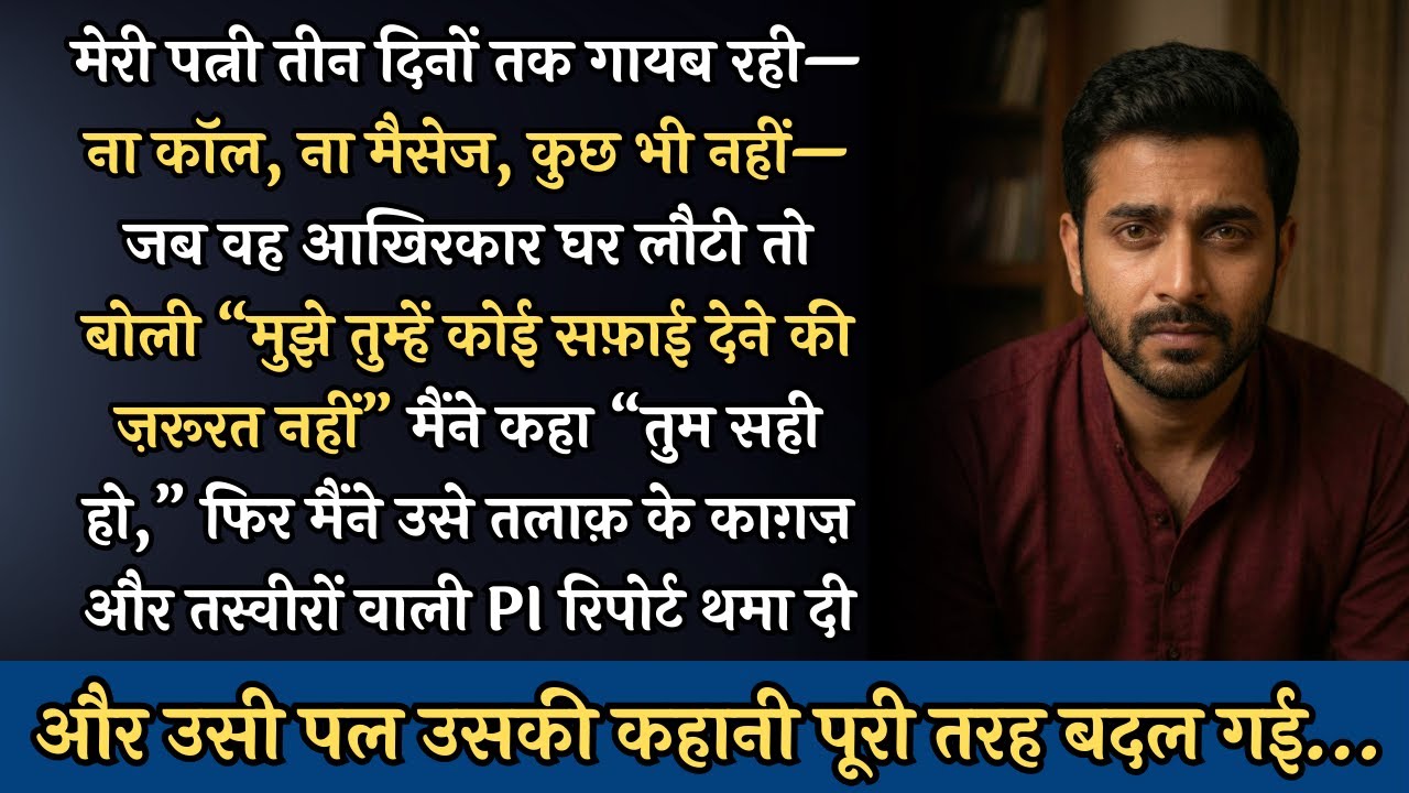 मेरी पत्नी तीन दिनों के लिए अचानक गायब हो गई—ना कॉल, ना मैसेज, कुछ भी नहीं—और जब वह आखिरकार घर लौटी…