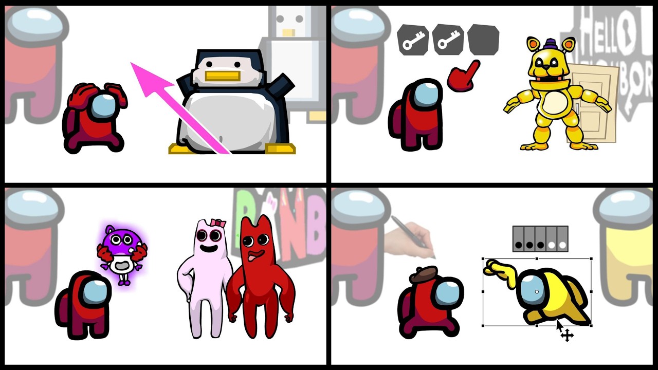 Mini Crewmate Kills Italian Brainrot Characters - Part 1-4 | Among Us