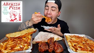 EATING Meat Saucy Penne Pasta + Rigatoni Pasta + CHEESY Panzerotti From Abruzzo Pizza Mukbang