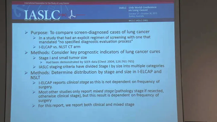 15th WCLC - Screening: (Moderator Jim Jett and Chr...