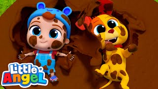 Fun in the Mud with Bingo! | Animal Learning Videos | Little Angel Kids Songs & Nursery Rhymes