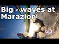 Marazion windsurfing  big ish waves and crosson wind  white slice media