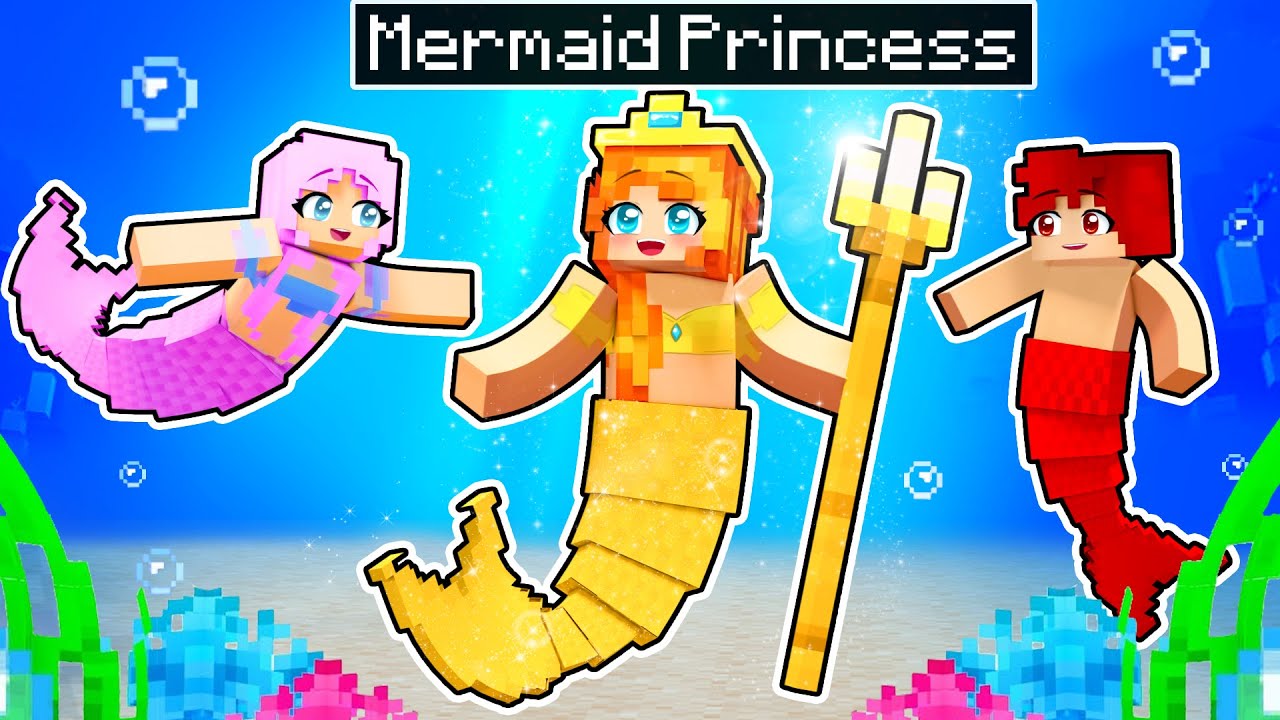 Playing Minecraft as a MERMAID PRINCESS! YouTube