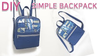 DIY Simple backpack/Double zip backpack/지퍼백팩 만들기/백팩을 만드는 쉬운 방법 [JSDAILY]