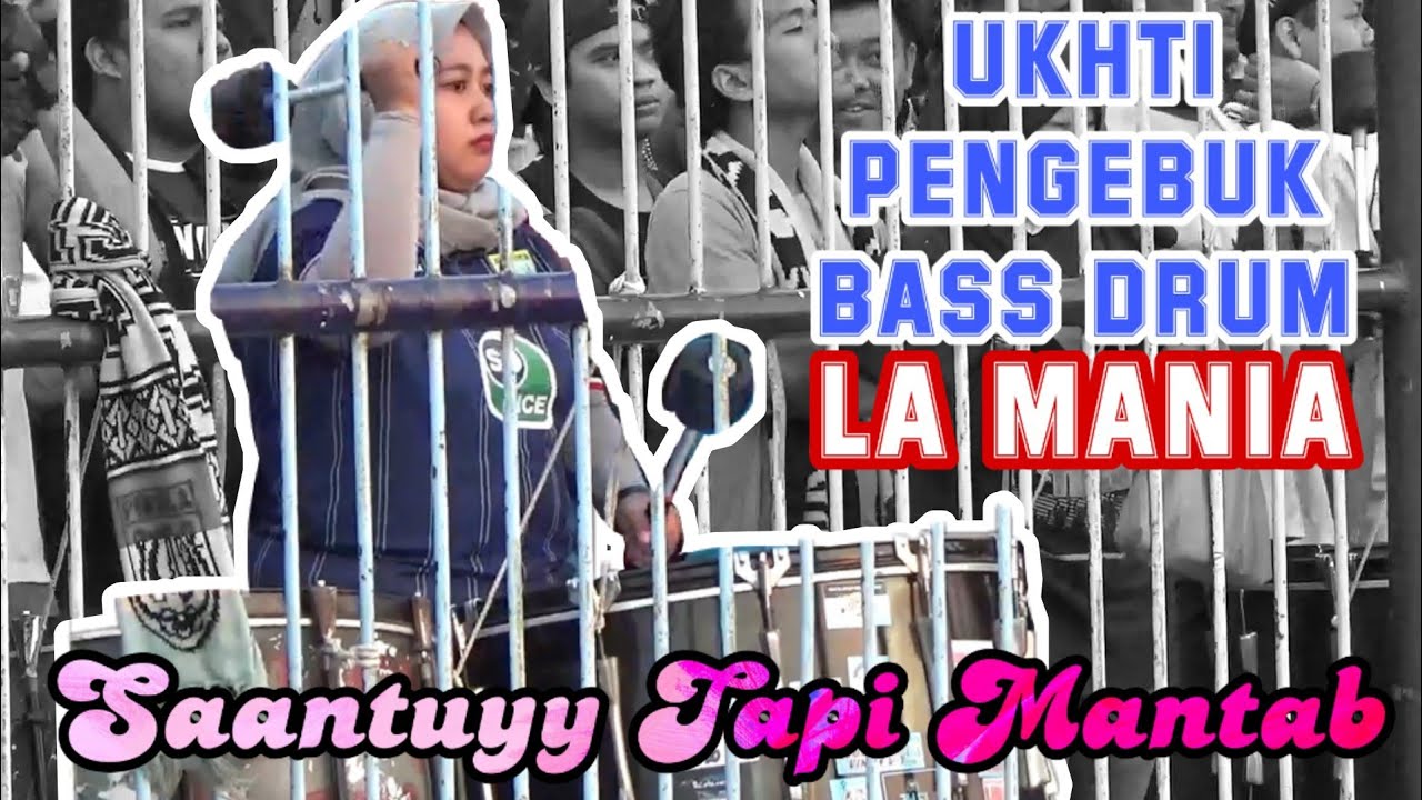 Muanteb!! Aksi Ukhti santuy pengebuk Bass Drum LA mania, Persela vs Persebaya di Stadion Surajaya