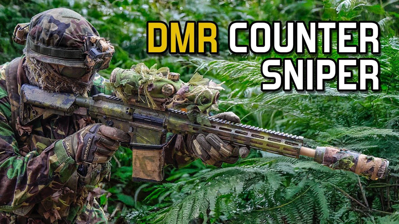 Annoying Snipers With A DMR At An Airsoft Battle Simulation
