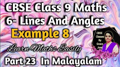 Example 8 CBSE Class 9 Maths Chapter 6 Lines And Angles In Malayalam