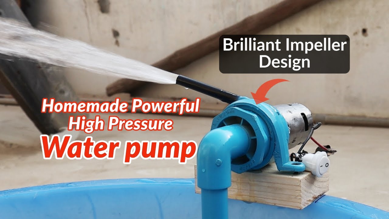 How to make Powerful High Pressure Water Pump easily at home - YouTube