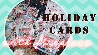 Christmas card with fireplace TUTORIAL / Открытки с камином МАСТЕР-КЛАСС