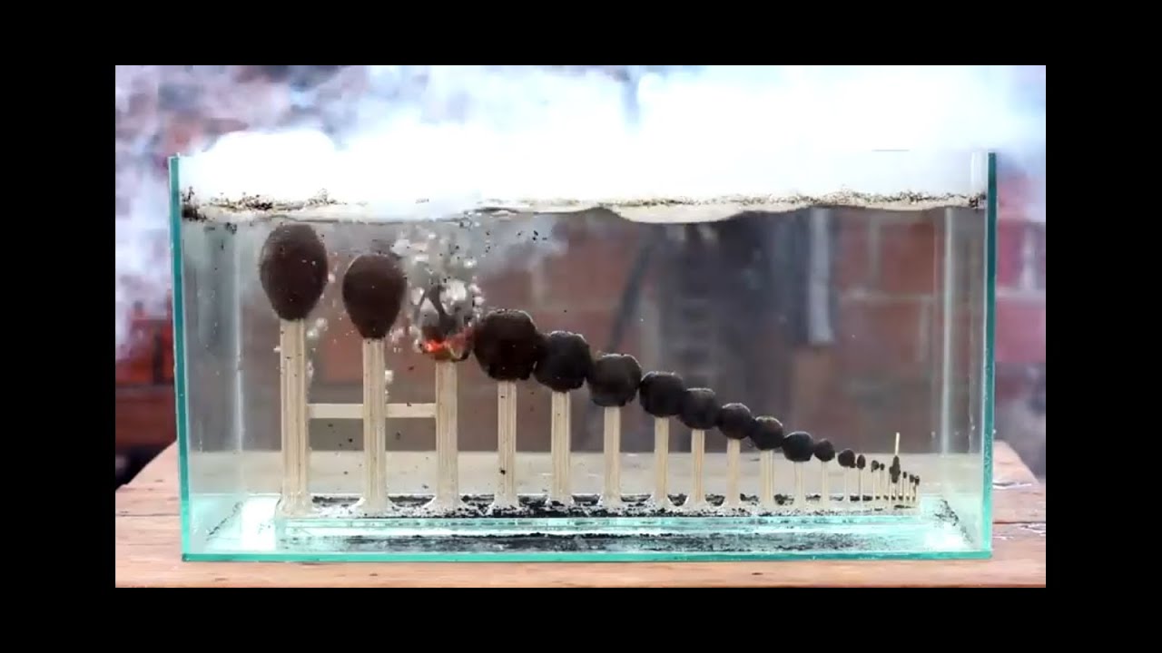 Amazing Underwater Matches Chain Reaction YouTube