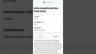 Snowflake Internship 2026 🔥 Data Engineer Intern | Pune | AI + Big Data