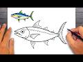 How to draw Kingfish - Easy Drawing for Kids & Beginners