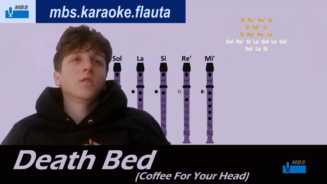 Death Bed Flauta Dulce Con Notas  (Coffee For Your Head) / Powfu  / Tutorial Tipo Karaoke