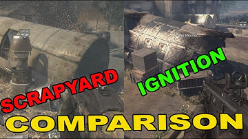 Ignition vs Scrapyard Map Side By Side Comparison (Ghosts vs MW2)