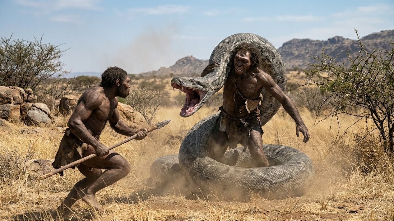 Life Millions of Years Ago | Homo Habilis vs Giant Python – Brutal Fight for Survival