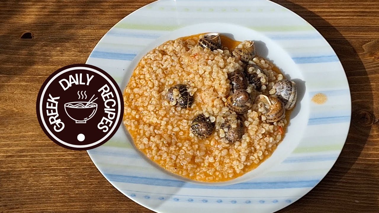 Πλιγούρι με σαλιγκάρια (Χόντρος με Χοχλιούς) Ground wheat with snails| Greek daily recipes