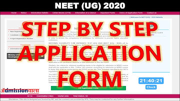 NEET 2020 ONLINE APPLICATION, NEET 2020 ONLINE APPLICATION, NEET UG 2020 STEP BY STEP APPLICATION