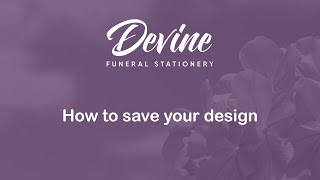 How to save your designs