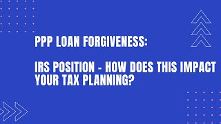 PPP Loan Forgiveness - IRS Ruling