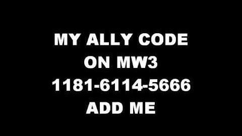 My MW3 Ally Code (wii)