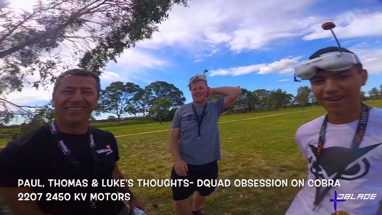 Golden Dquad Obsession on Cobra 2207 2450 kv motors, BMSWEB Paul and Thomas flying Obsession