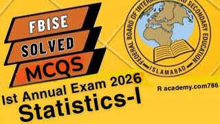 Mcqs statistics -I || Solve Mcqs first annual exam 2026 statistics-1 || objective statistics -I