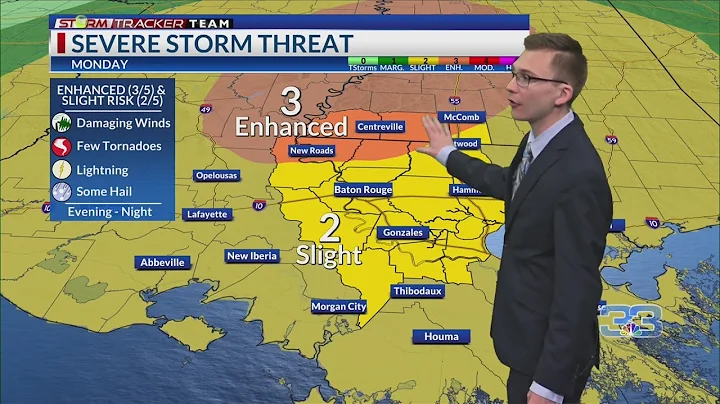 Weather Forecast for Baton Rouge – 3/24/24: Windy conditions with storms for Monday