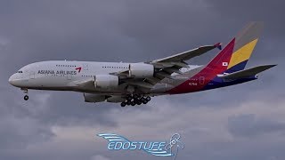 Asiana Airlines - Airbus A380-841 Hl7640 - Landing At Frankfurt Am Main Eddffra