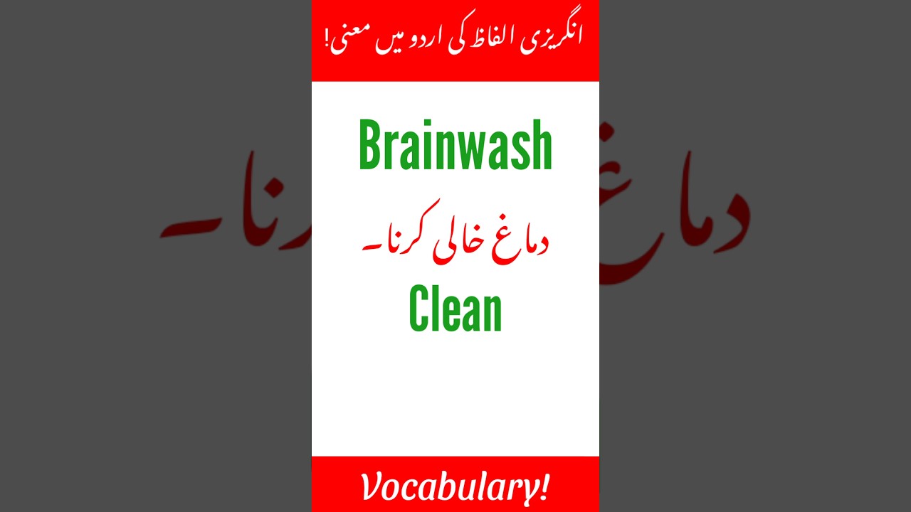 Brainwash | Word meaning in Urdu | Vocabulary words | simple words |  