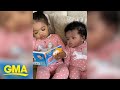 This 2-year-old girl trying to read to her little sister is too cute | GMA Digital