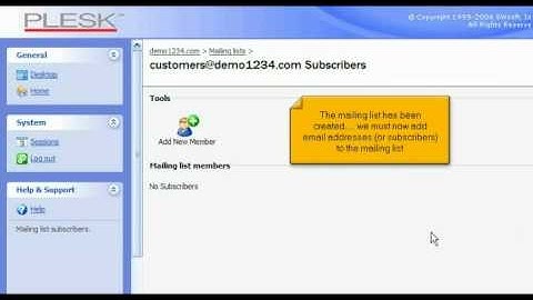 How to create mailing list in Plesk