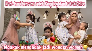 HARI-HARI BERSAMA ADEK KINGSLEY DAN KAKAK CHLOE || NGAKAK MENDADAK JADI WONDER WOMEN😂