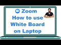 How to use White Board in Zoom Meeting App on Laptop PC || Share
