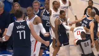 Russell Westbrook gets ejected for pushing Luka Doncic and trying to fight Mavs 😳 screenshot 5