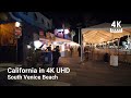 【4K】Walking from Venice to South Venice Beach during night | California 4K | ASMR 🎧  Binaural Sound