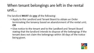 Tenant Belongings: Situation #3 - Tenant Abandons the Rental Unit