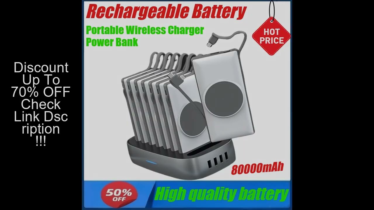 80000mAh Office Business Power Bank Set Business Shared Power Bank Self-contained Cable Fast Chargin