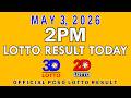 2pm Lotto Result Today May 3 2026 Swertres 3D Lotto Ez2 2D Lotto PCSO