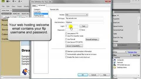 How To Upload your website using Dreamweaver