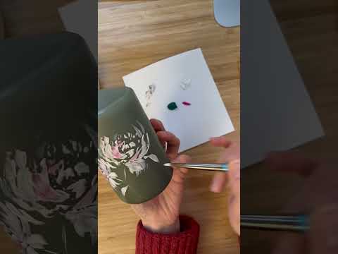 How to make easy Christmas gift with hand-painted candle #christmasgifts #howtopainteasy #shortvideo