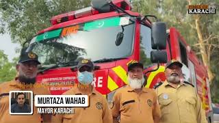 Mayor Murtaza Wahab inaugurates New Fire Station in Karachi