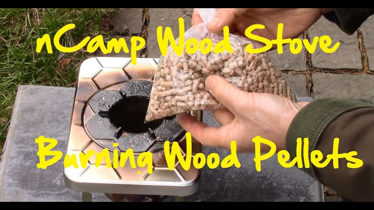 nCamp Wood Stove Burning Wood Pellets YouTube