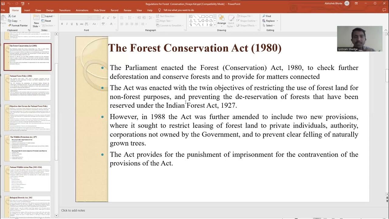Lecture 6 (Forest Conservation Act and WPA 1972) YouTube
