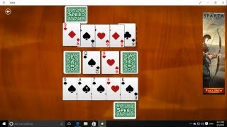 Playing Speed the Card Game App from the Windows Store. screenshot 2