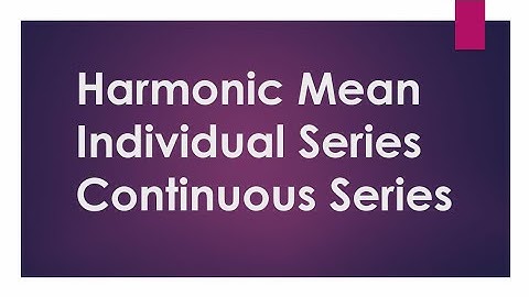 Harmonic mean in individual and continuous series in Hindi with examples| Statistics | Success Maza
