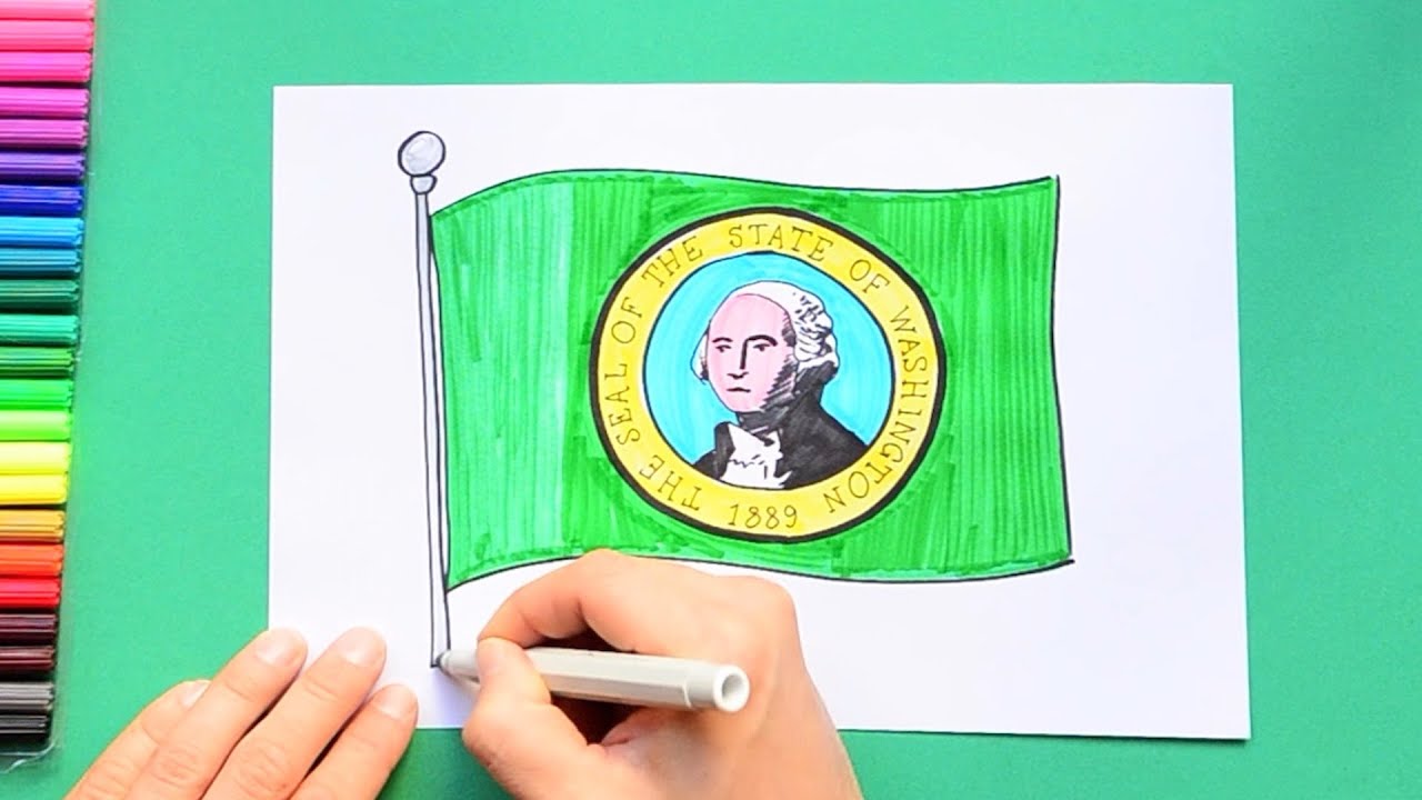 How to draw the Flag of Washington State USA YouTube