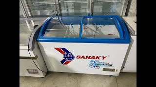 Tủ Đông Sanaky VH-4899K3 480 Lít Inverter Mặt Kính Cong Bảo Quản Kem, Thực Phẩm Đông Lạnh